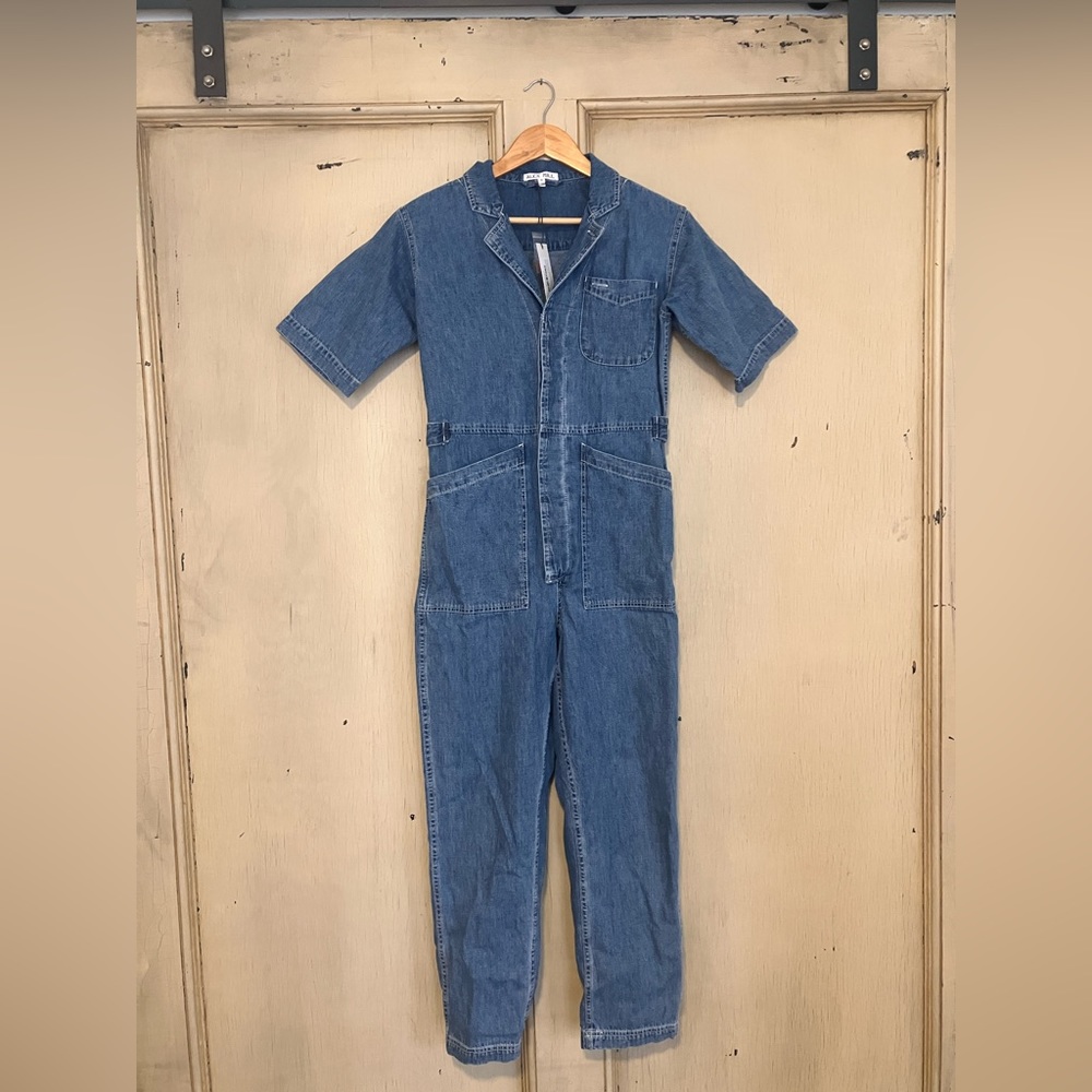NWT Alex Mill standard short sleeve denim jumpsuit size small